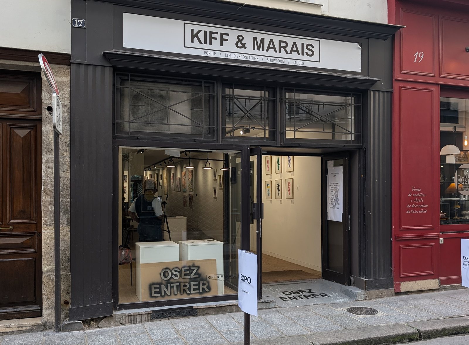 Galerie Kiff & Marais, 17 rue des Gravilliers, Paris 3e — lieu d'exposition de Perrin Ménard